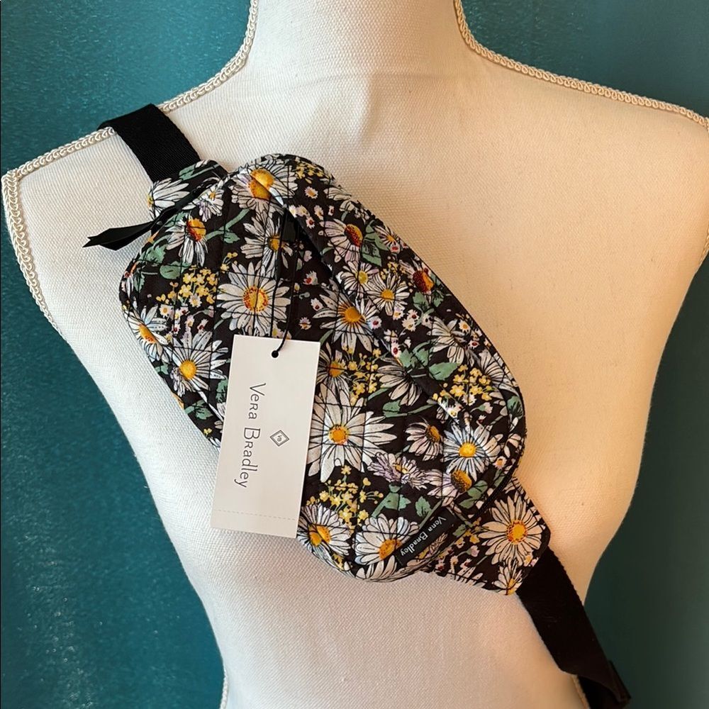 Vera Bradley Black Mini Belt Bag Floral Design
